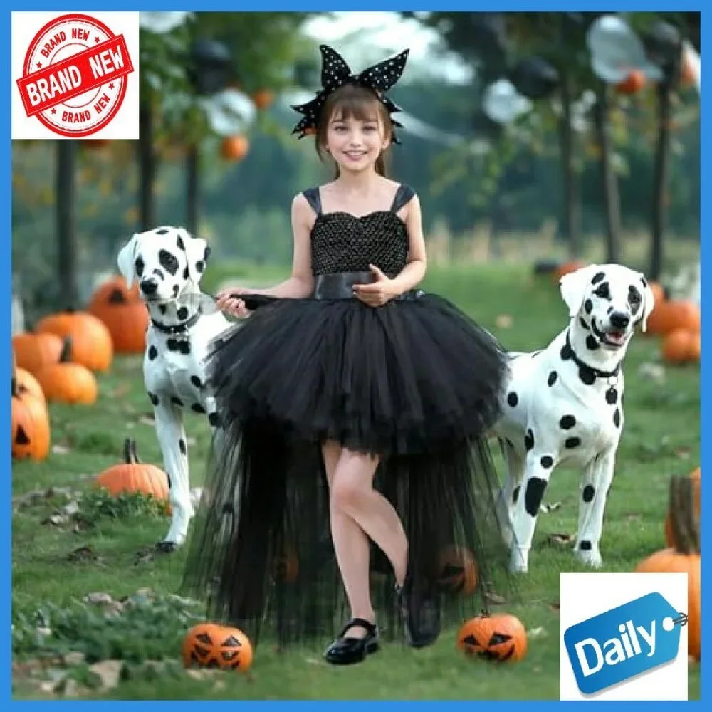 Girls Halloween Tutu Dress Fairy Princess Birthday Party Outfit